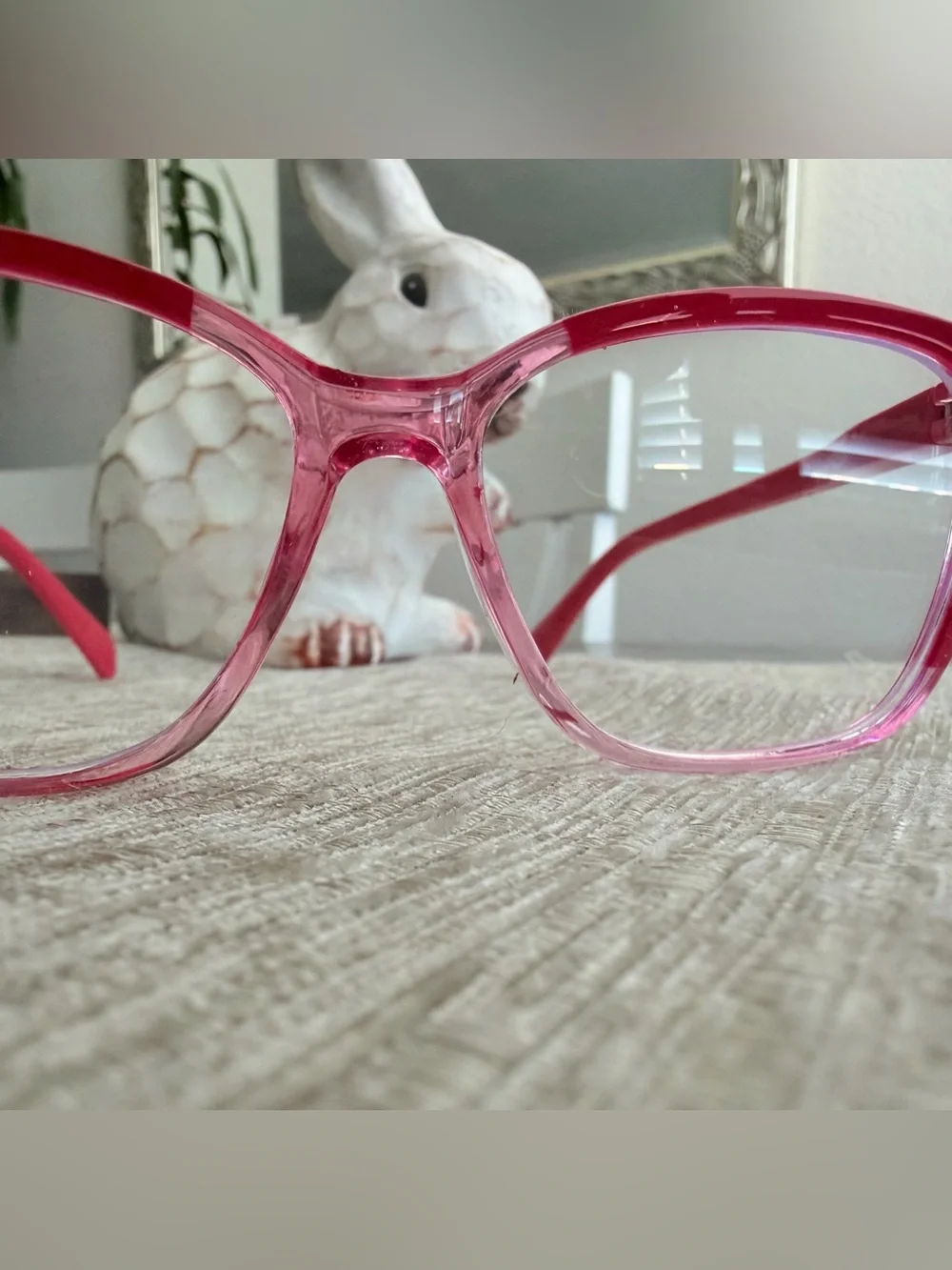 New! Trendy Raspberry Pink Gradient Two Toned Blue Light Blocking Glasses